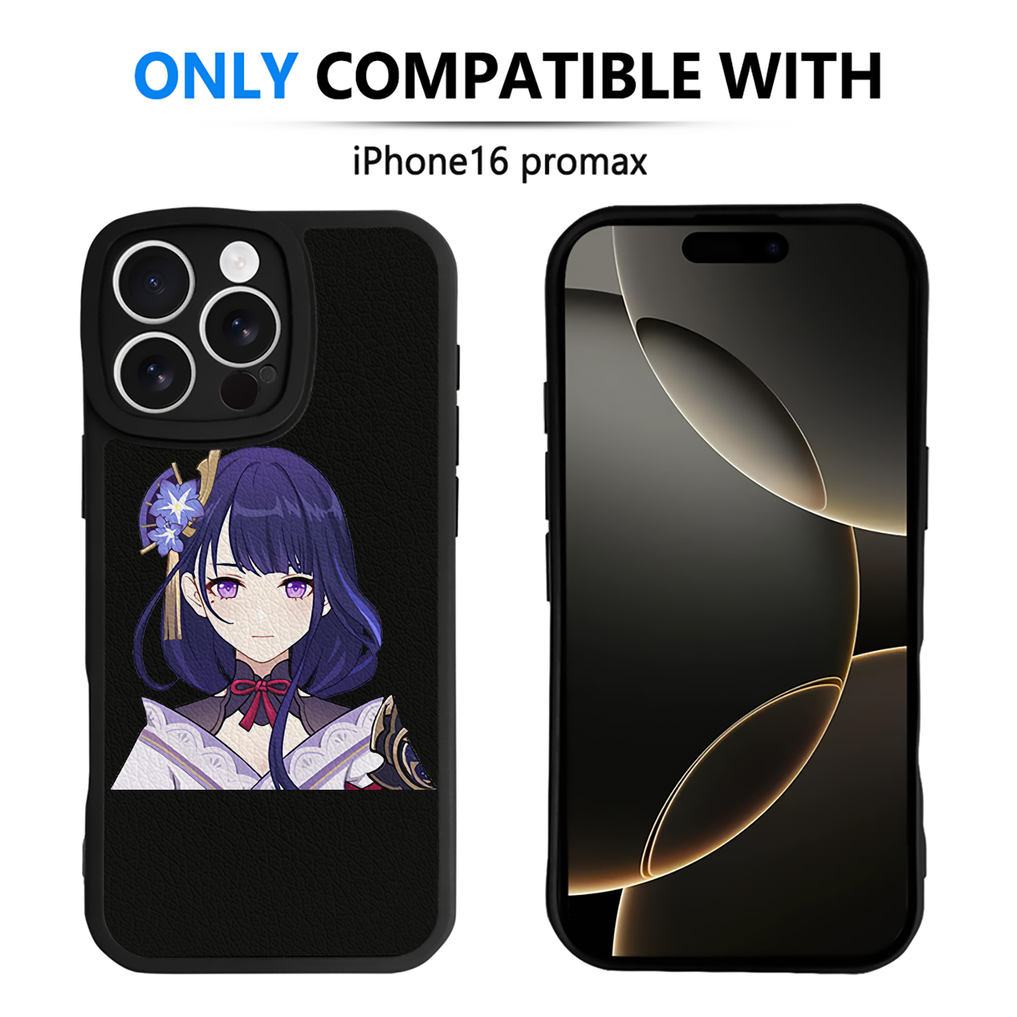 げんし神 雷電将軍 らいでんしょうぐん genshin Raiden Shogun 【iPhone 16シリーズ対応】シリコンスマホケース（レザー調） 材質：シリコン